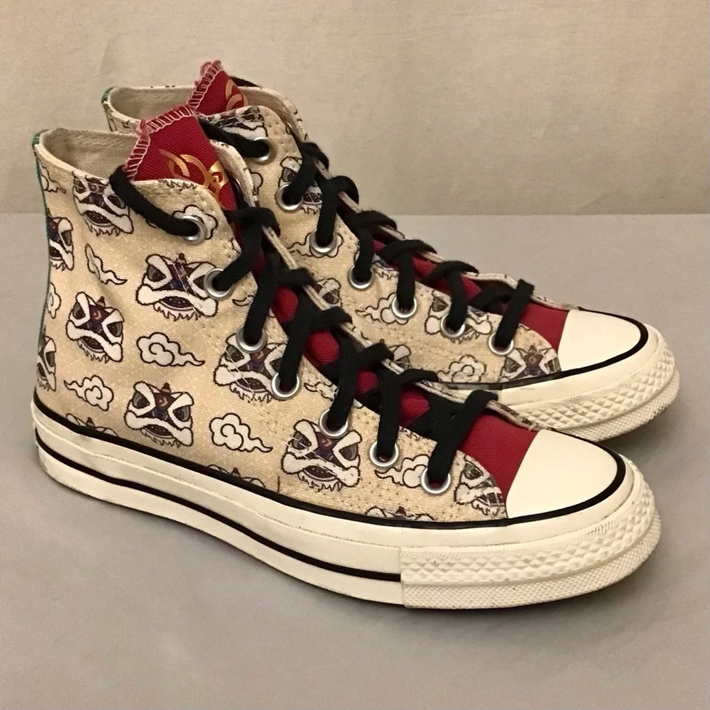 Converse 6.5 Chinese Dragon High Top Women’s Sneakers Polynesian Aztec Inca Shoe